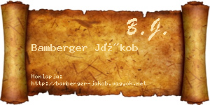 Bamberger Jákob névjegykártya